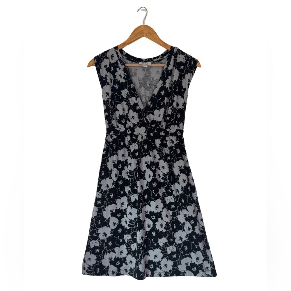 Ann Taylor Loft Black & Grey Floral Dress (petite)